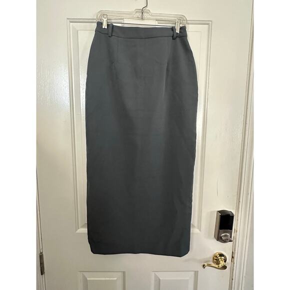 NWT Commense Women's Gray Split-Front Solid Midi Skirt Size Medium - Picture 3 of 8